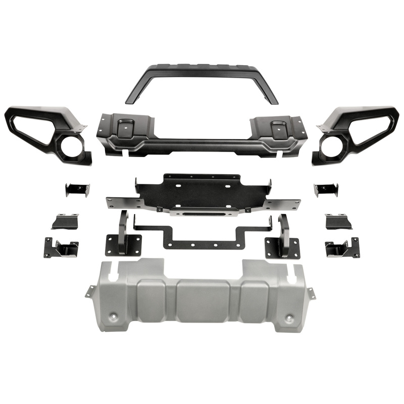 Jeep Wrangler Bumper - Front - Rugged Ridge - Venator with Overrider & Winch Tray - `18-`20 Jeep Wrangler Bumper - Front - Rugged Ridge - Venator with Overrider & Winch Tray - `18-`20